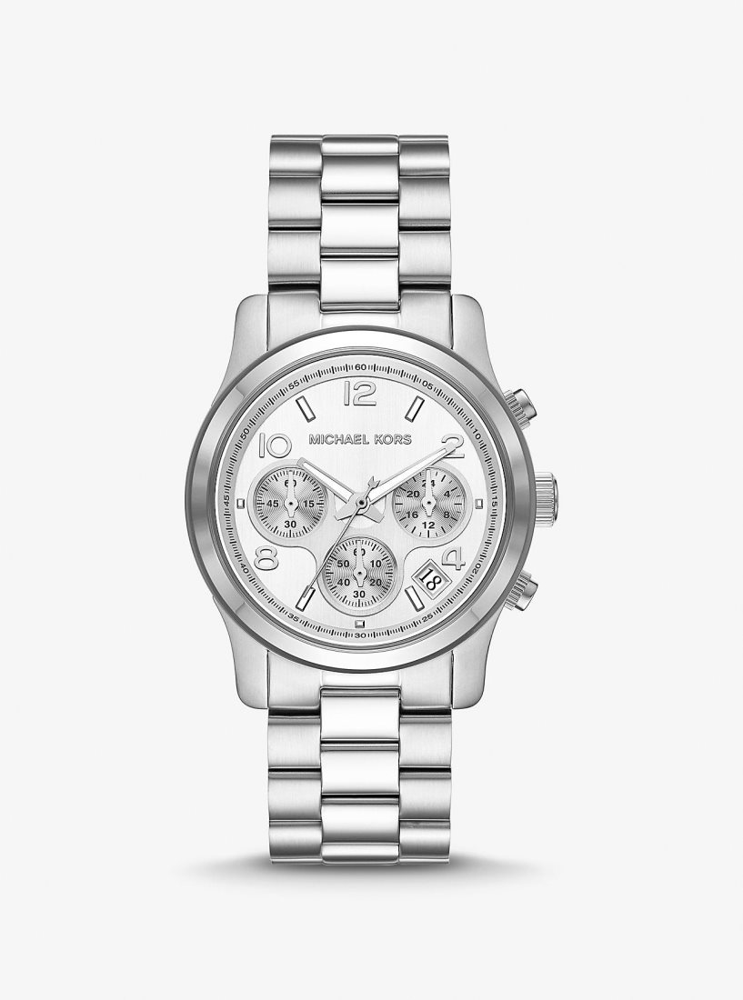 Silver-tone Michael Kors Runway Silver-Tone Watch Hombre Plateadas | 6435-TKRCM