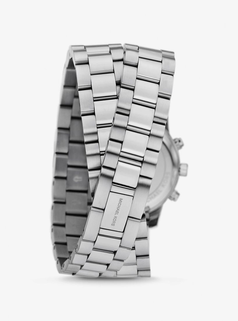 Silver-tone Michael Kors Runway Silver-Tone Wrap Watch Mujer Plateadas | 2145-JGFVR