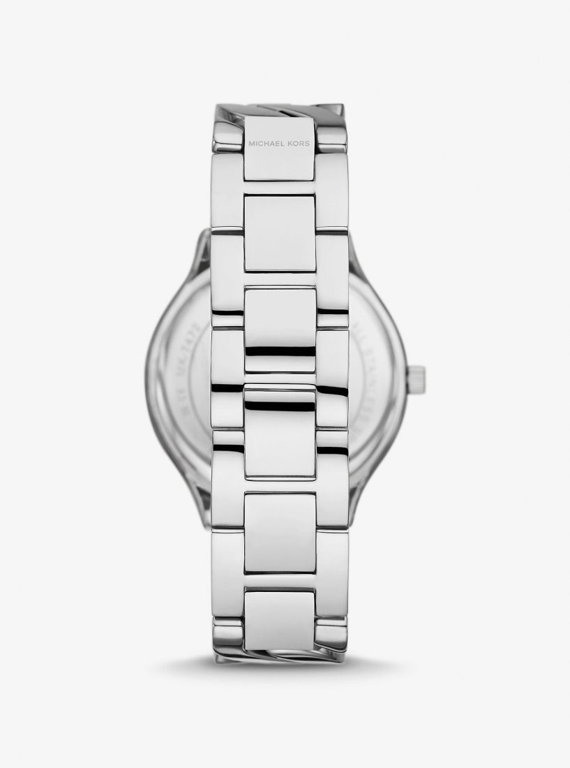 Silver-tone Michael Kors Slim Runway Silver-Tone Curb-Link Watch Mujer Plateadas | 5487-NISVJ