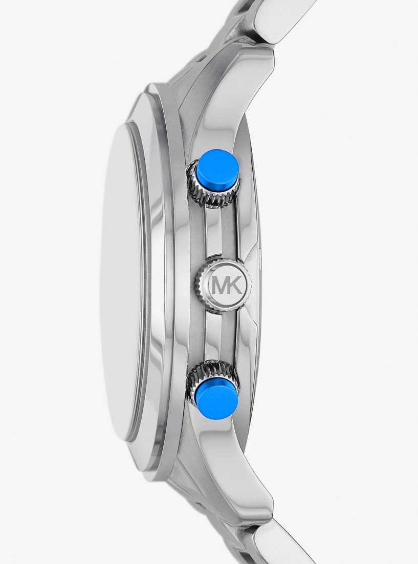 Silver-tone Michael Kors Watch Hunger Stop Oversized Runway Silver-Tone Watch Mujer Plateadas | 7249-ZSULM