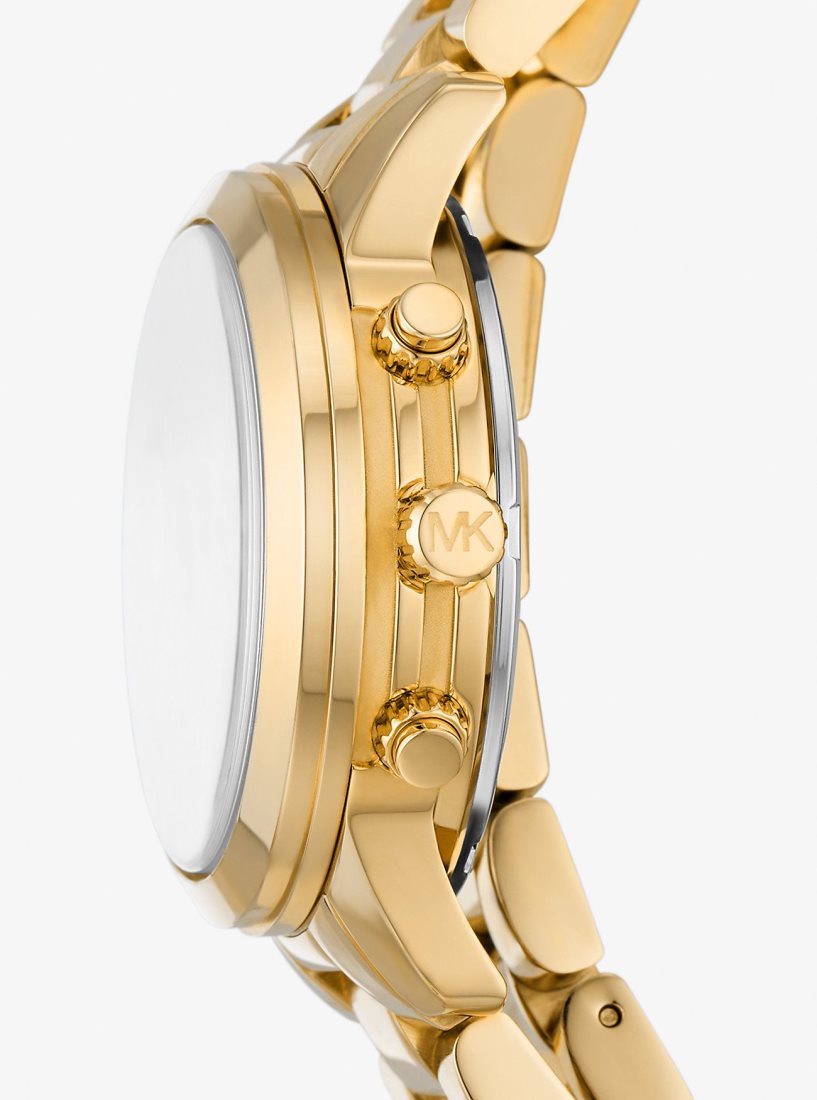 Stainless Michael Kors Runway 18K Gold-Plated Stainless Steel Triple Wrap Watch Mujer Doradas | 9062-NZVKP