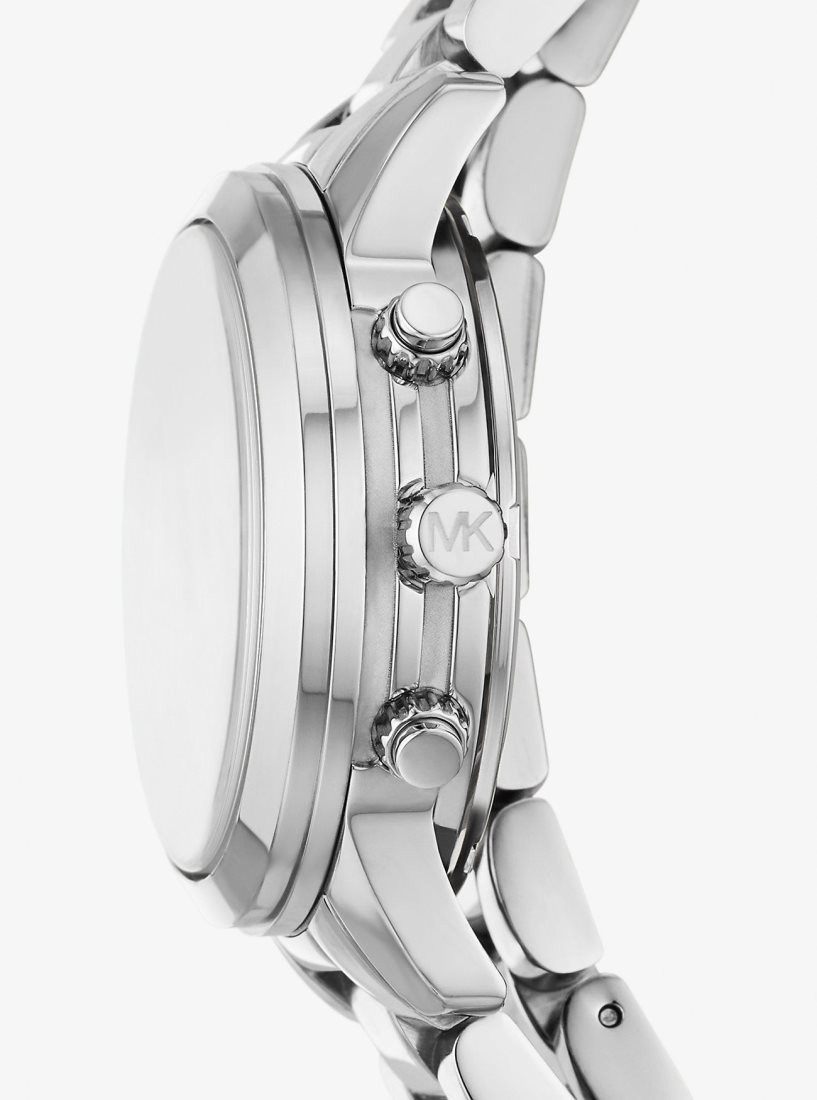 Stainless Michael Kors Runway Rhodium-Plated Stainless Steel Triple Wrap Watch Mujer Plateadas | 0457-GZEMJ