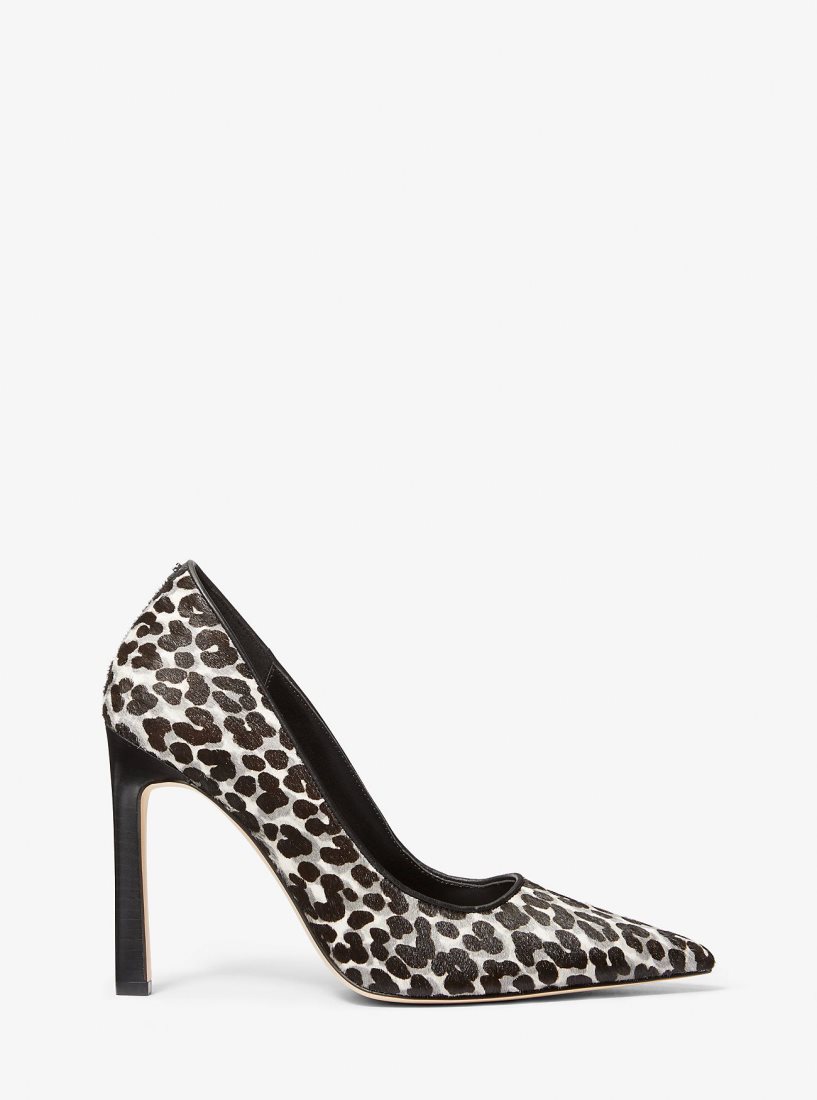 Tacones Michael Kors Amara Leopard Print Calf Hair Pump Mujer Negras | 9015-IYAMS