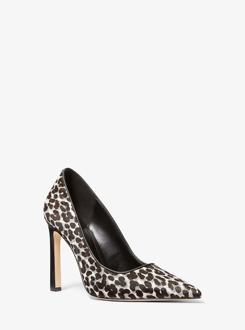 Tacones Michael Kors Amara Leopard Print Calf Hair Pump Mujer Negras | 9015-IYAMS