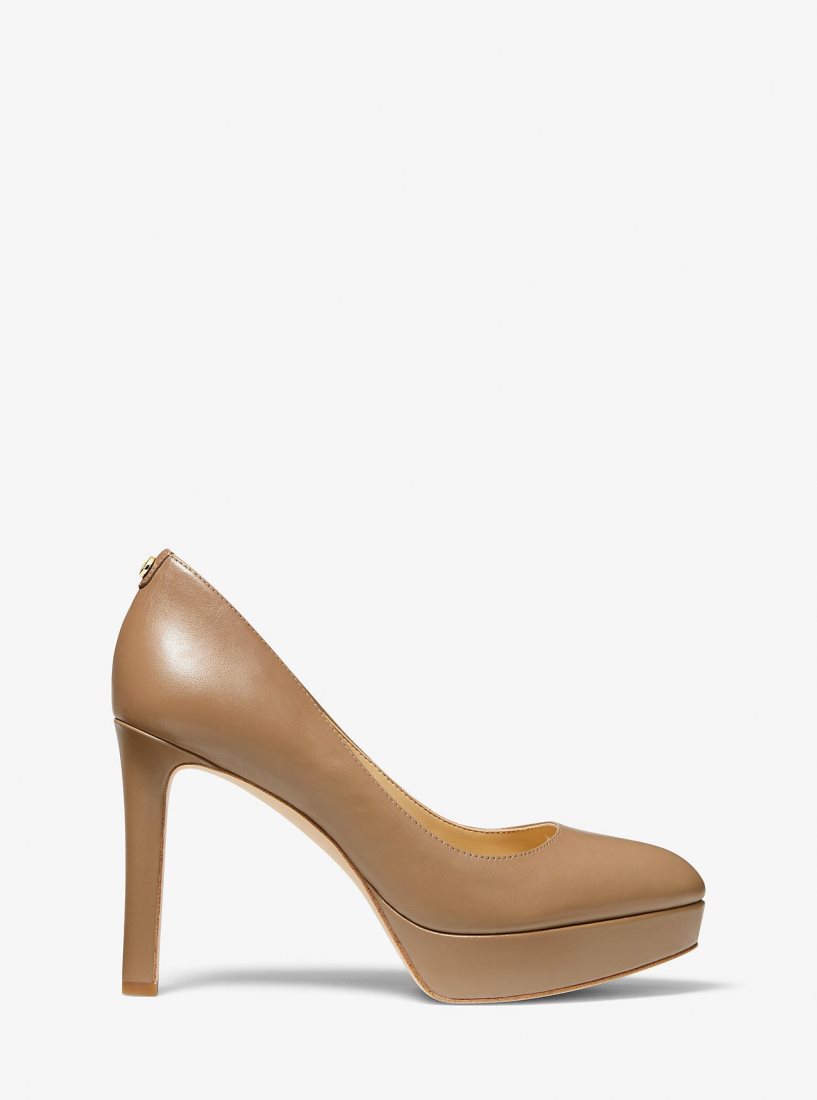 Tacones Michael Kors Chantal Leather Platform Pump Mujer Cashew | 6259-OUDWP