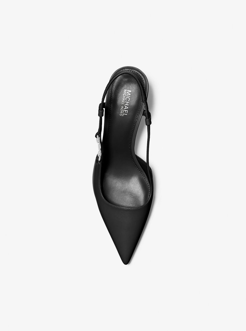 Tacones Michael Kors Daniella Leather Slingback Pump Mujer Negras | 3614-XZYFL