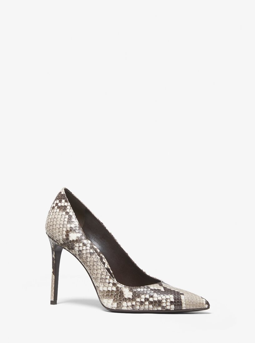 Tacones Michael Kors Gretel Python Embossed Leather Pump Mujer Beige | 2871-JERAV