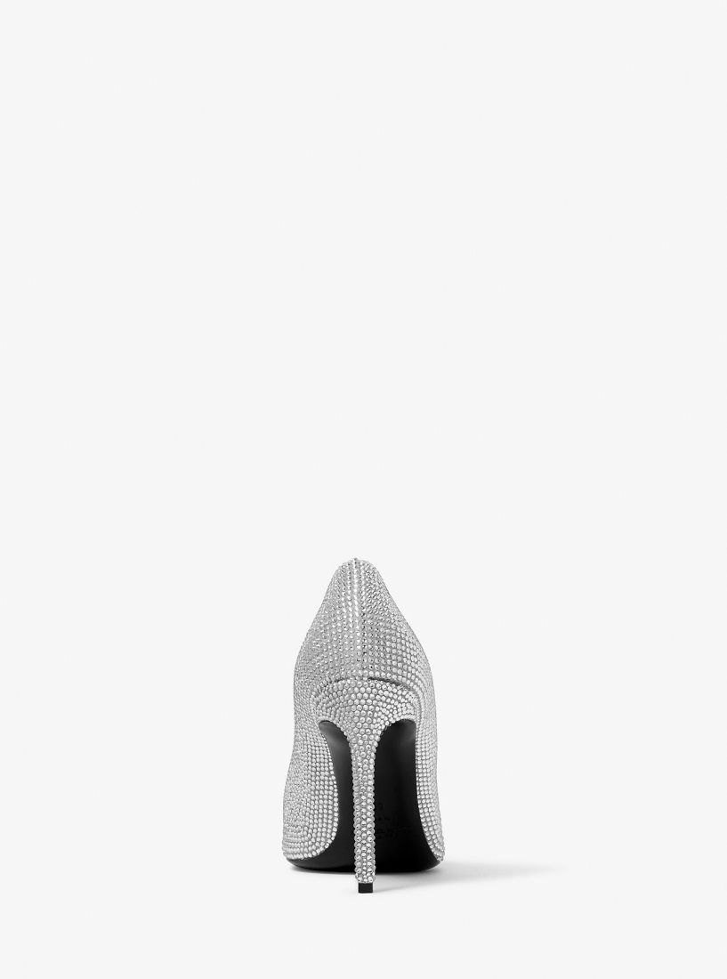 Tacones Michael Kors Martine Crystal Embellished Suede Pump Mujer Gris | 9846-LDBGY