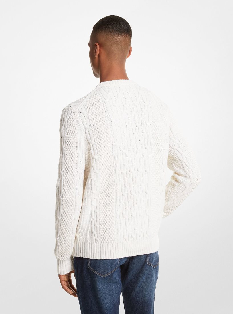 Truien Michael Kors Cable Knit Sweater Hombre Beige | 2643-VJWKD