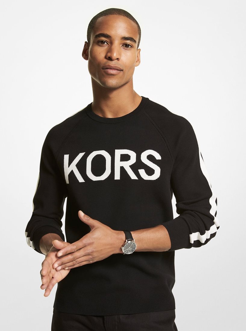 Truien Michael Kors KORS Stretch Viscose Sweater Hombre Negras | 2576-TIJEX