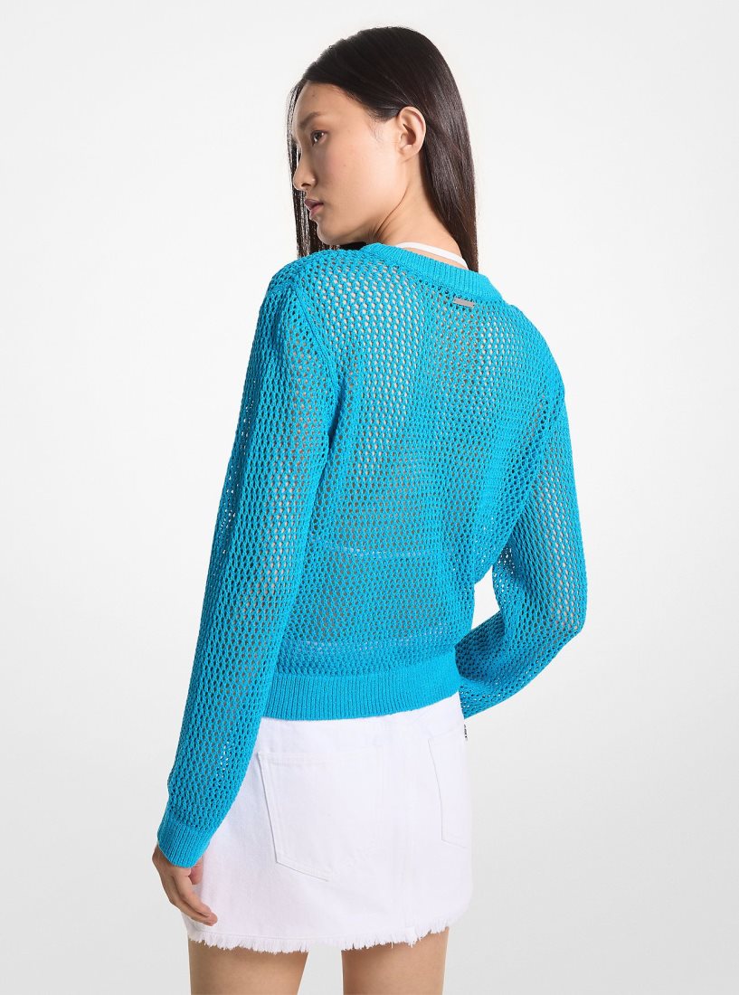 Truien Michael Kors Mesh Sweater Mujer Azules | 4521-MAXGQ