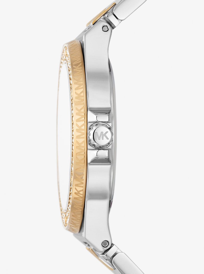 Two-tone Michael Kors Lennox Pave Two-Tone Logo Watch Mujer Two Tone | 0827-KLBUI