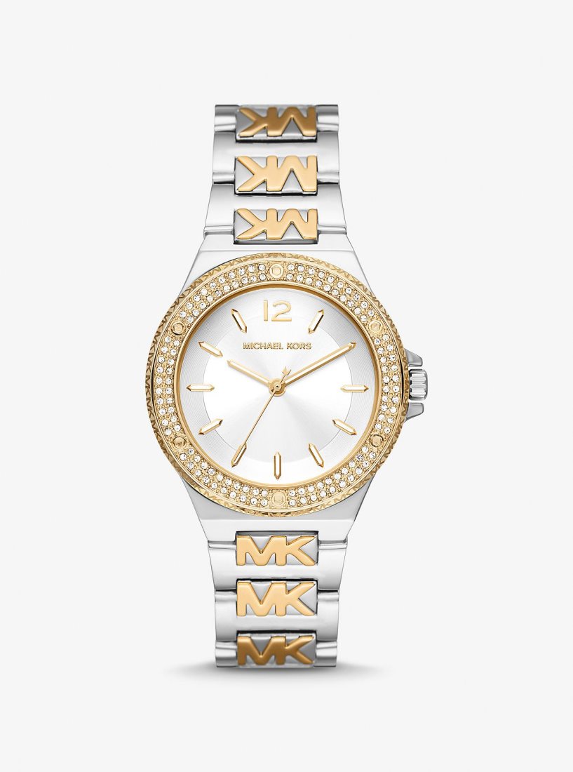 Two-tone Michael Kors Lennox Pave Two-Tone Logo Watch Mujer Two Tone | 0827-KLBUI