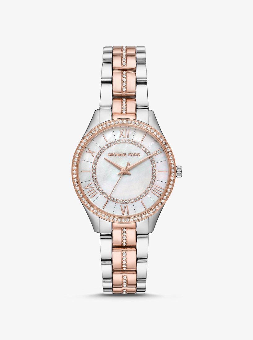 Two-tone Michael Kors Mini Lauryn Pave Two-Tone Watch Mujer Two Tone | 4912-NLJIG