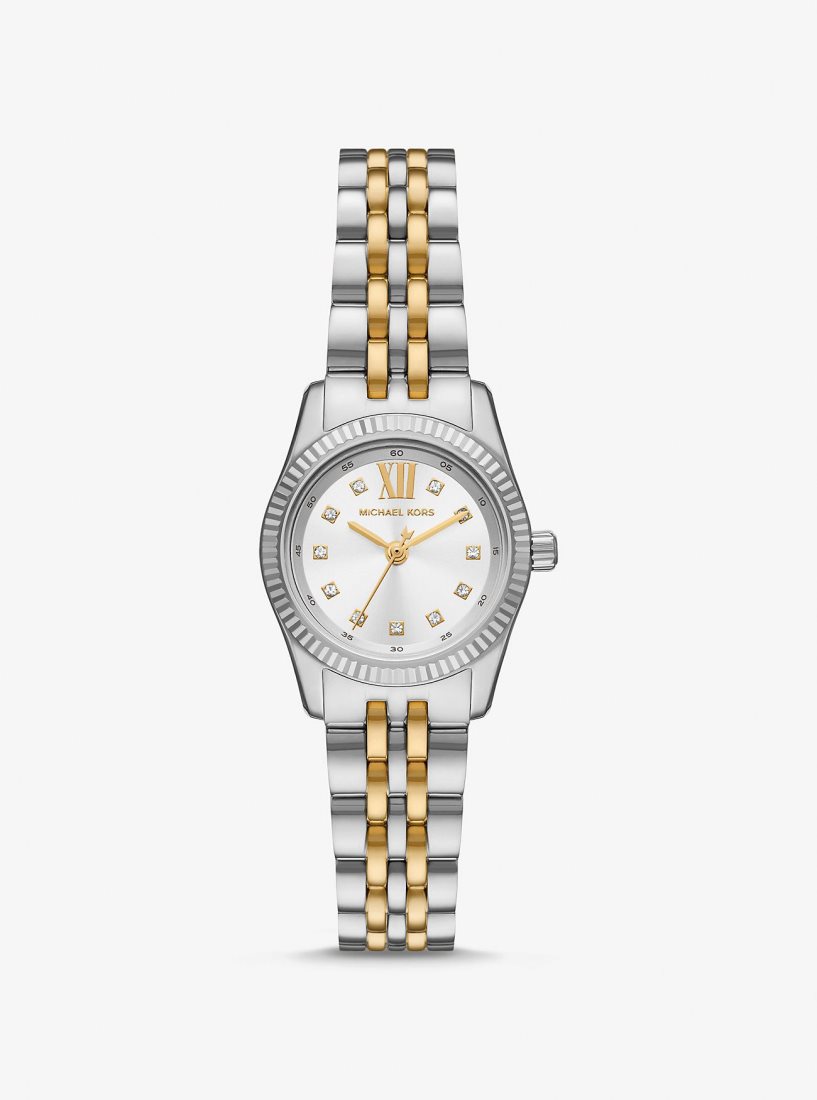 Two-tone Michael Kors Petite Lexington Pave Two-Tone Watch Mujer Two Tone | 0853-BKAEW