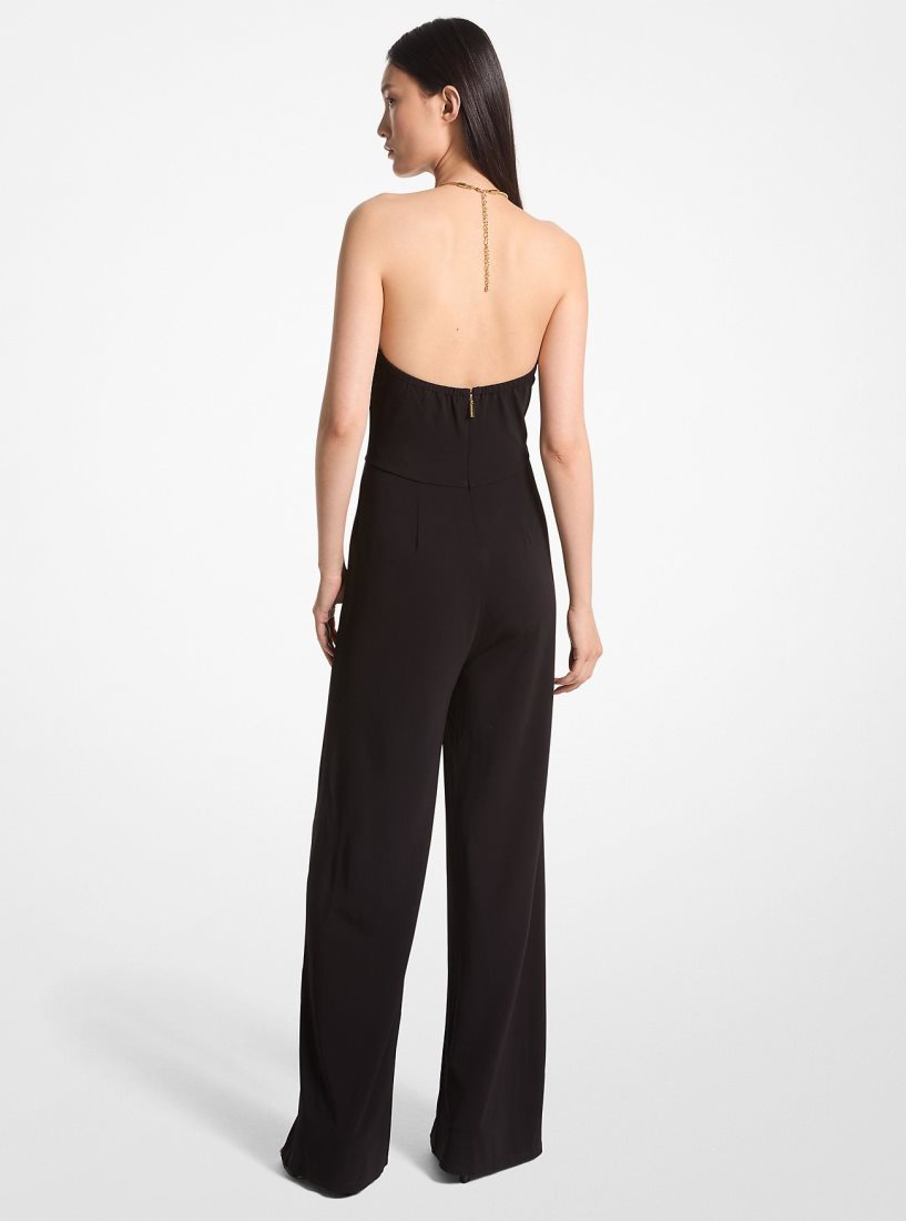 Vestido Michael Kors Embellished Stretch Matte Jersey Halter Jumpsuit Mujer Negras | 0517-YTGIX