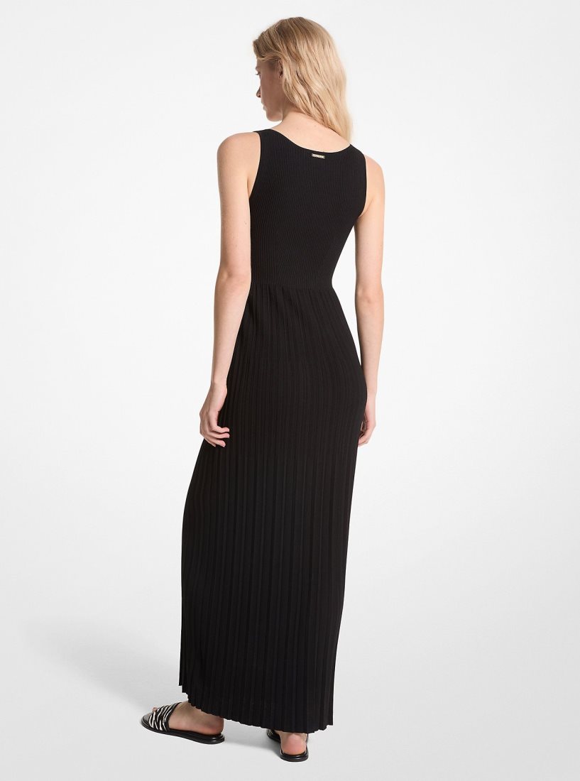 Vestido Michael Kors Ribbed Stretch Knit Maxi Dress Mujer Negras | 6924-ADTIL