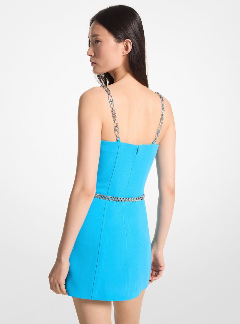 Vestido Michael Kors Stretch Crepe Belted Mini Dress Mujer Azules | 4935-UQZDP