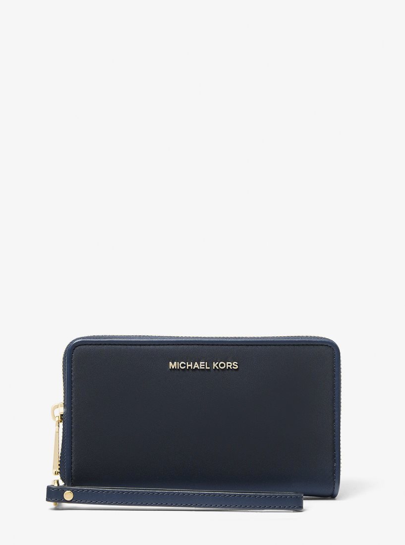 Wristlet Michael Kors Jet Set Large Nylon Smartphone Wristlet Mujer Azul Marino | 6375-OLIGF