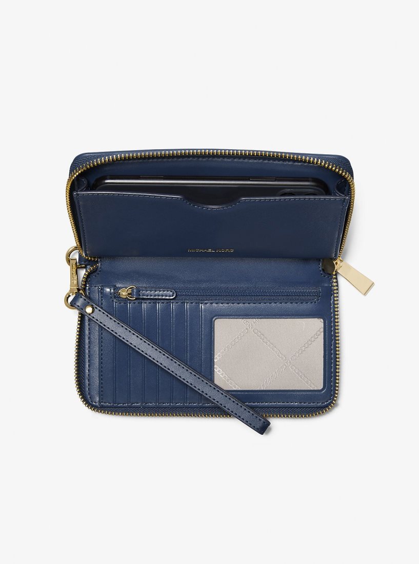 Wristlet Michael Kors Jet Set Large Nylon Smartphone Wristlet Mujer Azul Marino | 2306-GXIZW