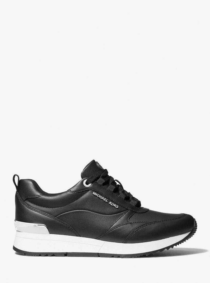 Zapatillas Michael Kors Allie Stride Leather and Nylon Trainer Mujer Negras | 9073-FSYXR