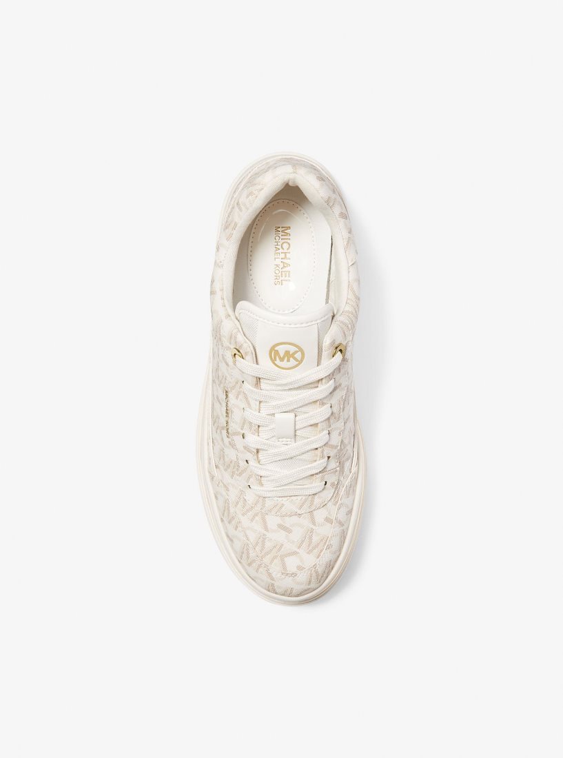 Zapatillas Michael Kors Hayes Empire Signature Logo Platform Sneaker Mujer Amarillo Claro | 5807-KZFPM