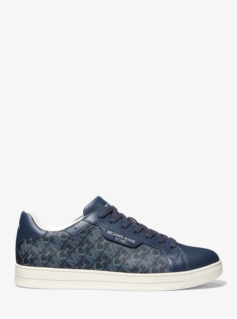 Zapatillas Michael Kors Keating Empire Signature Logo and Leather Sneaker Hombre Azul Marino | 0738-CIMSL