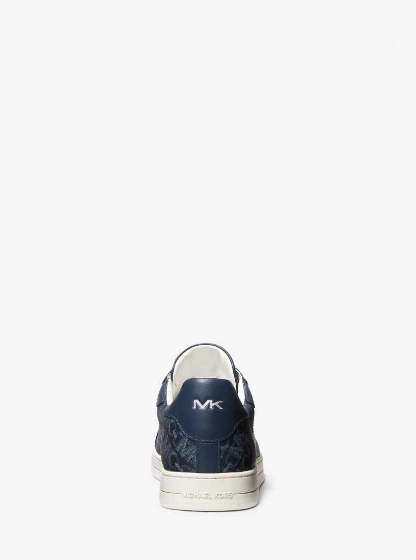 Zapatillas Michael Kors Keating Empire Signature Logo and Leather Sneaker Hombre Azul Marino | 0738-CIMSL