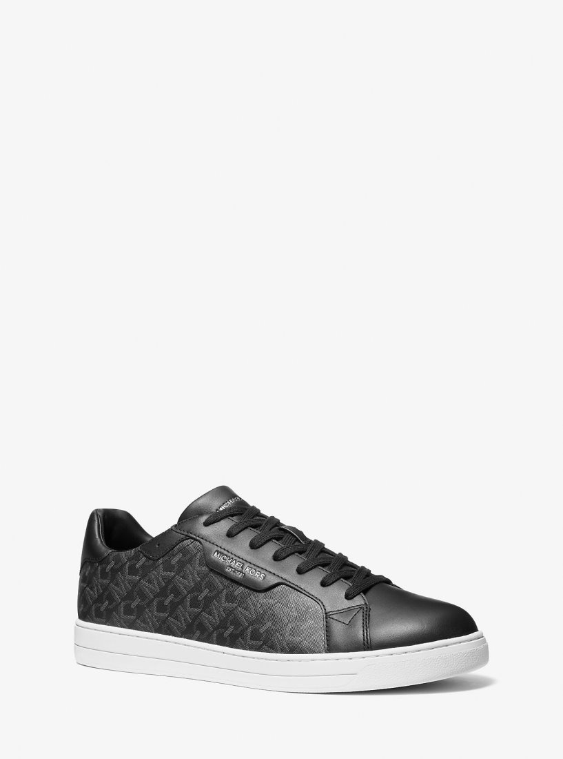 Zapatillas Michael Kors Keating Empire Signature Logo and Leather Sneaker Hombre Negras | 9256-ULREQ