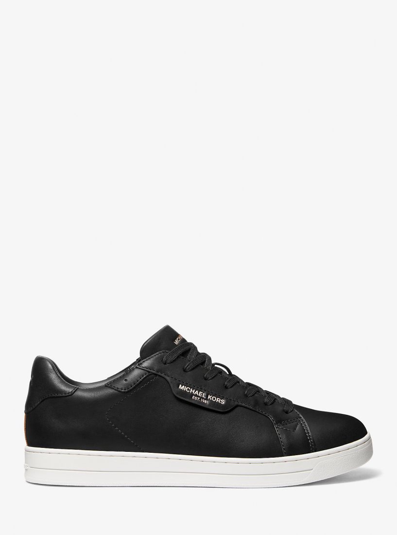 Zapatillas Michael Kors Keating Leather Sneaker Hombre Negras | 0689-YOGDC