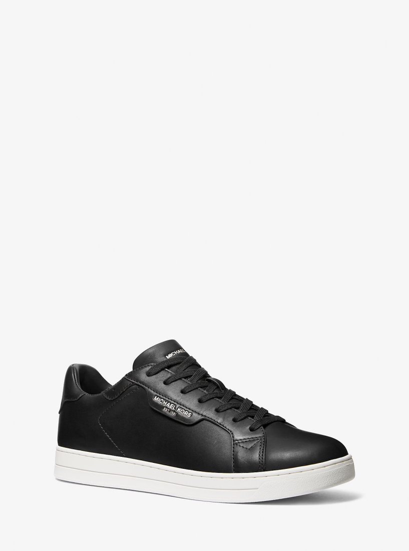 Zapatillas Michael Kors Keating Leather Sneaker Hombre Negras | 0689-YOGDC