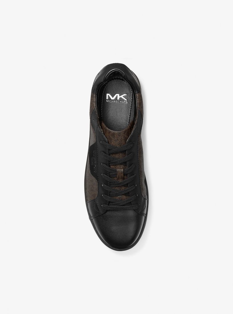 Zapatillas Michael Kors Keating Logo and Leather Sneaker Hombre Marrones | 7094-YEBHT