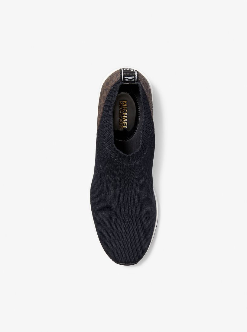 Zapatillas Michael Kors Mabel Stretch Knit and Signature Logo Slip-On Trainer Mujer Negras | 4728-PXCMW