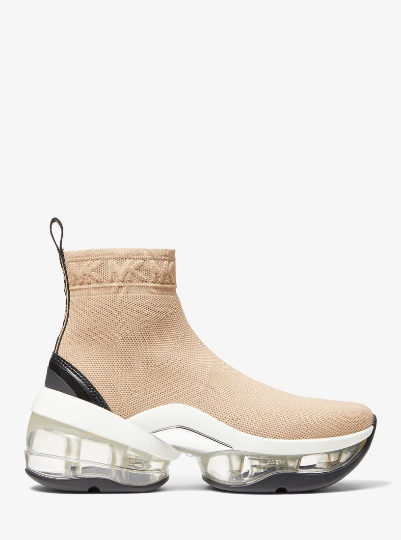 Zapatillas Michael Kors Olympia Extreme Stretch Knit Sock Sneaker Mujer Marrones | 8173-XAPHZ