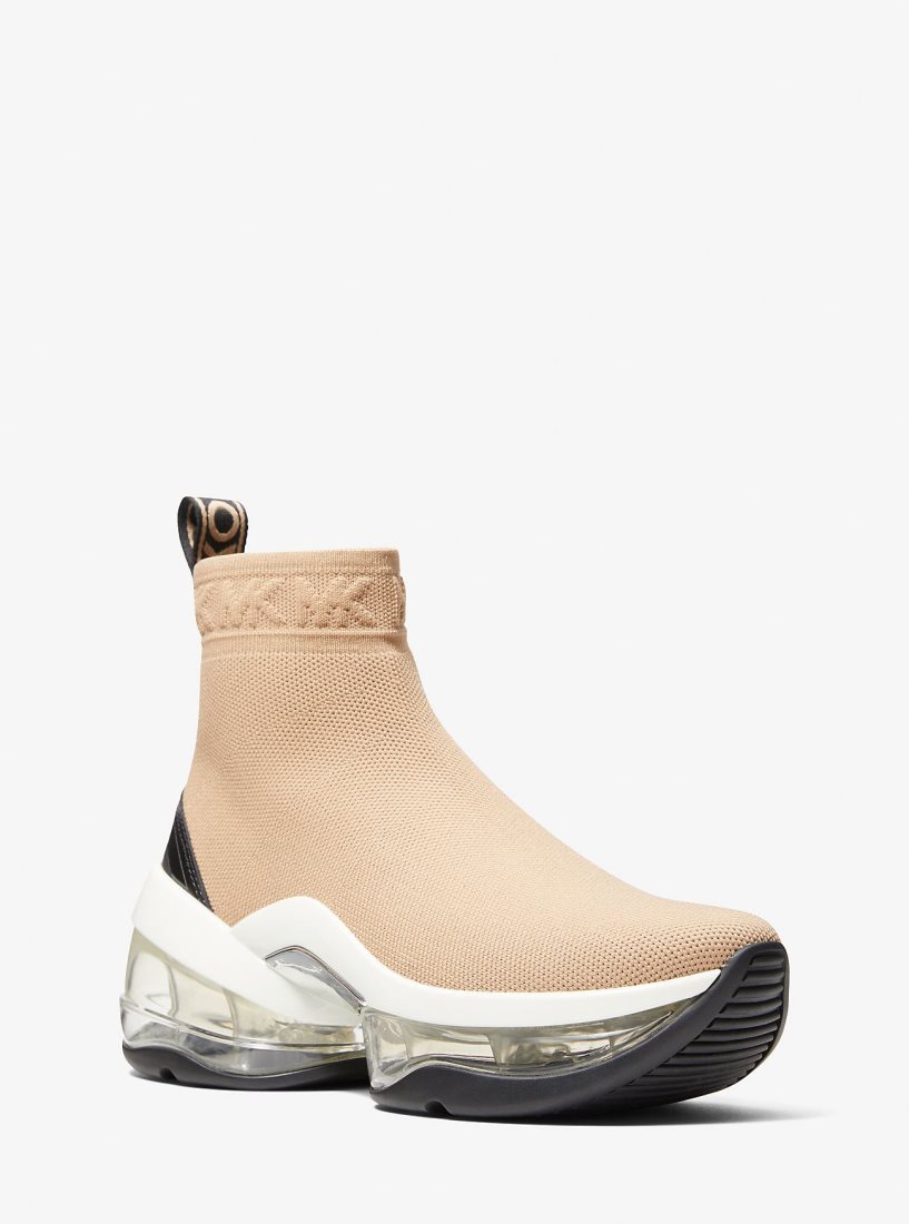 Zapatillas Michael Kors Olympia Extreme Stretch Knit Sock Sneaker Mujer Marrones | 8173-XAPHZ