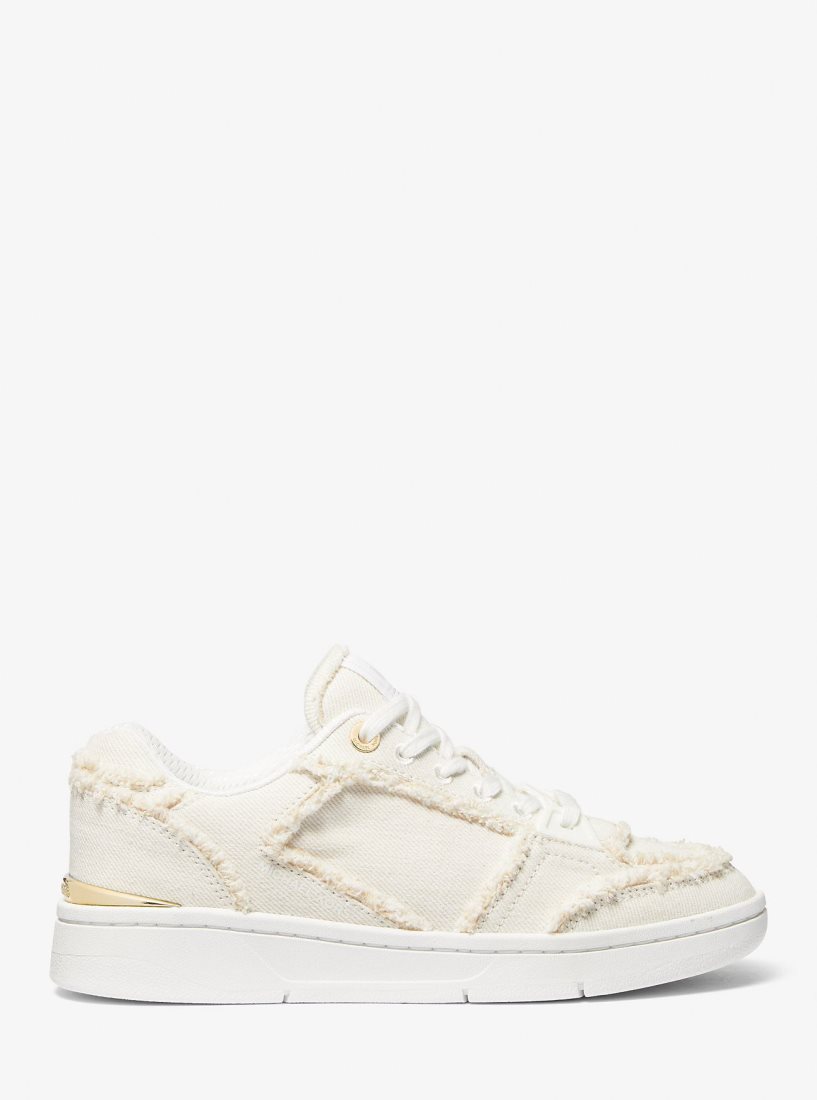 Zapatillas Michael Kors Rebel Frayed Denim Sneaker Mujer Blancas | 6082-ABQDE