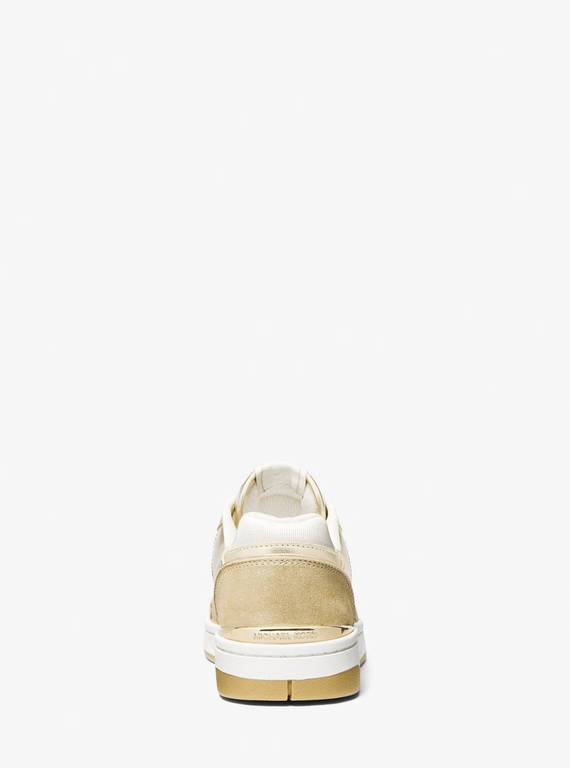 Zapatillas Michael Kors Rebel Metallic Leather Sneaker Mujer Doradas | 7184-YVNHG