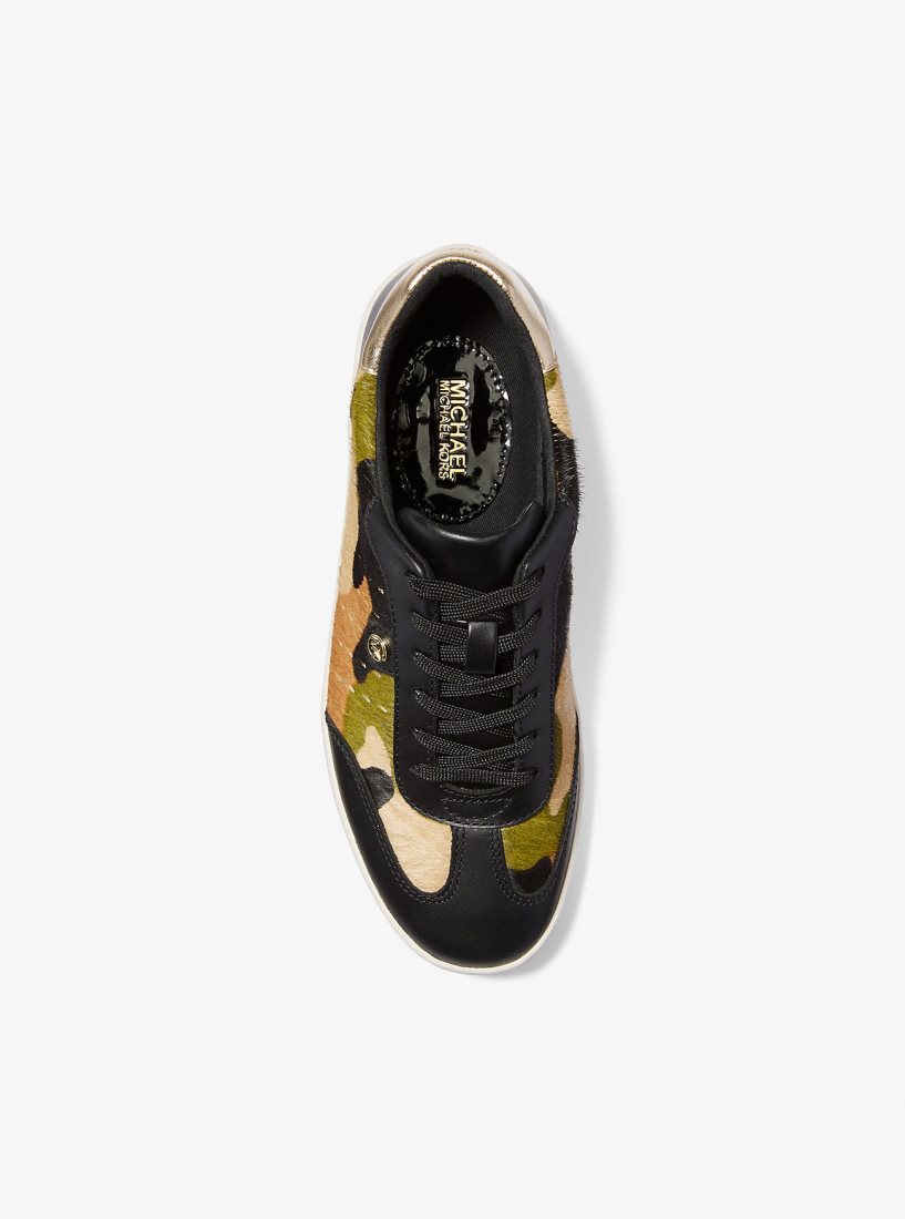 Zapatillas Michael Kors Scotty Camouflage Print Calf Hair Sneaker Mujer Verde Oliva Multicolor | 7641-VAHJY