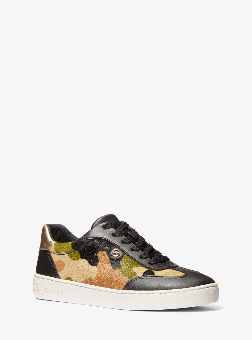 Zapatillas Michael Kors Scotty Camouflage Print Calf Hair Sneaker Mujer Verde Oliva Multicolor | 7641-VAHJY