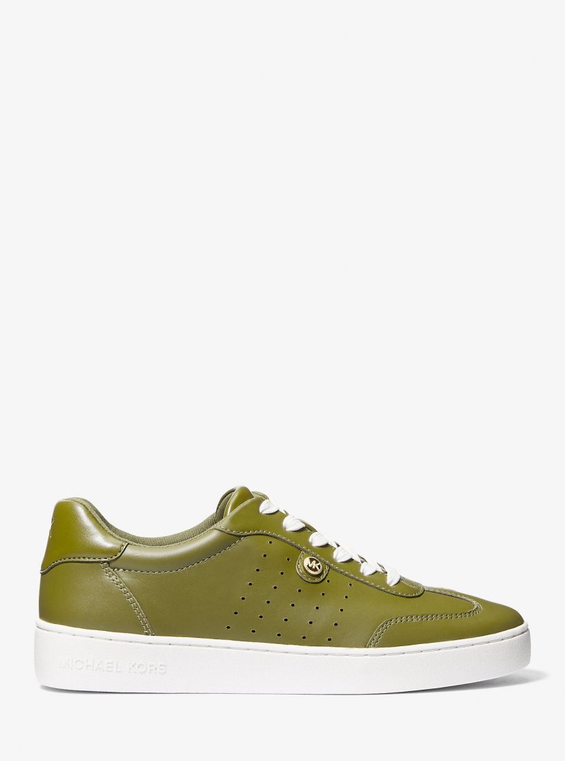 Zapatillas Michael Kors Scotty Leather Sneaker Mujer Verde Oliva | 2436-ANBSC