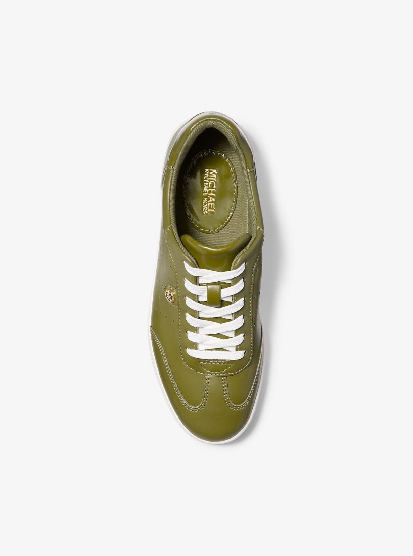 Zapatillas Michael Kors Scotty Leather Sneaker Mujer Verde Oliva | 2436-ANBSC