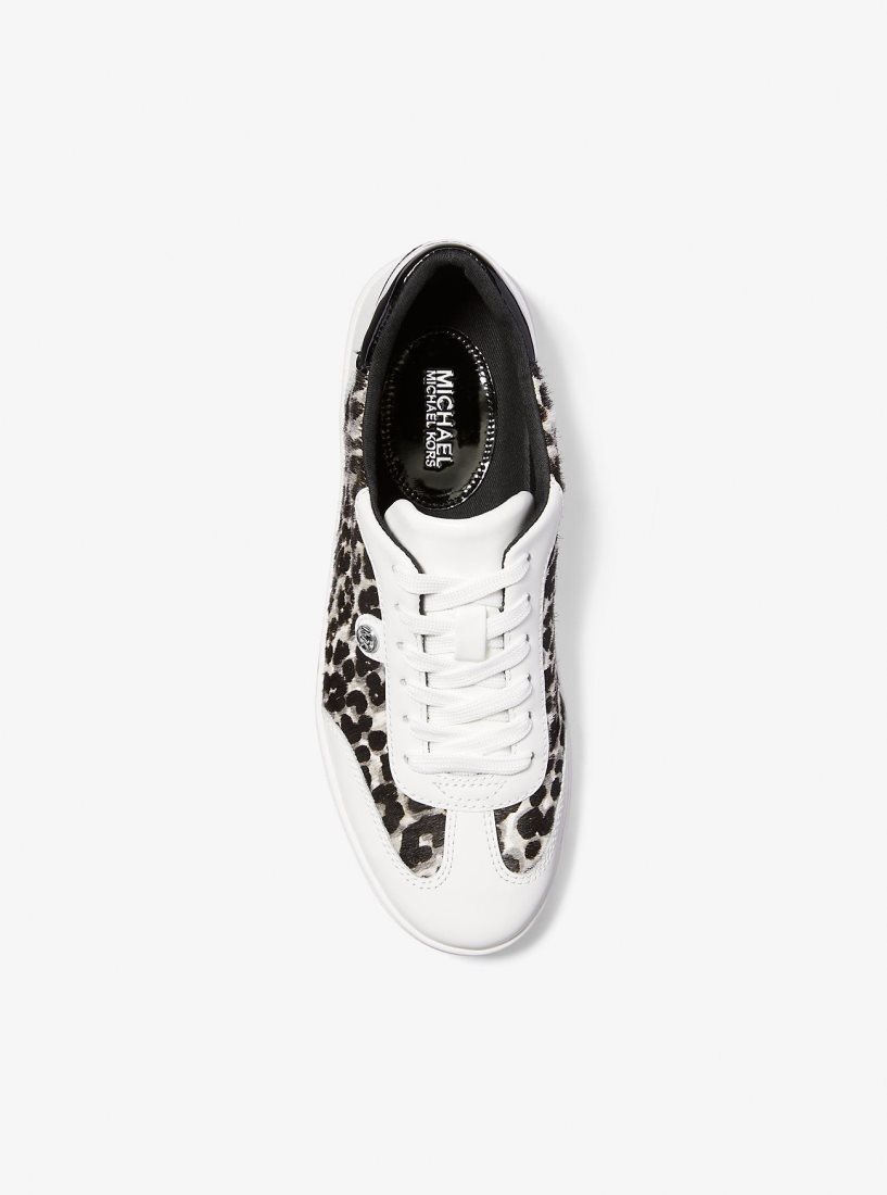 Zapatillas Michael Kors Scotty Leopard Print Calf Hair Sneaker Mujer Negras | 3978-BQKXV