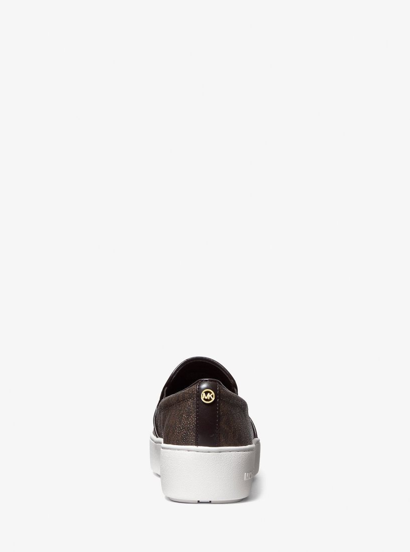 Zapatillas Michael Kors Trent Logo Slip-On Sneaker Mujer Marrones | 7208-RLXWV