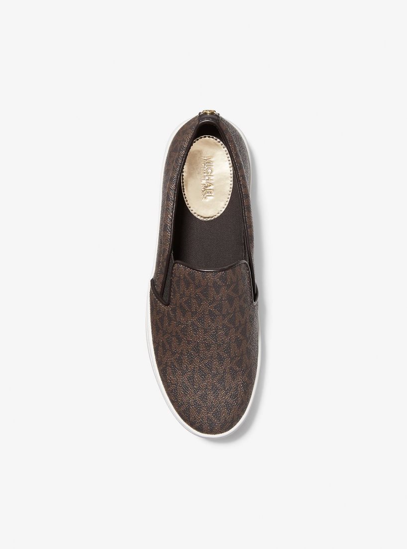 Zapatillas Michael Kors Trent Logo Slip-On Sneaker Mujer Marrones | 7208-RLXWV