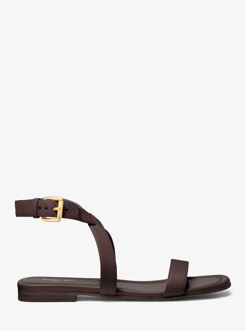 Zapatos Planos Michael Kors Bridgette Leather Sandal Mujer Chocolate | 2036-UJYNF