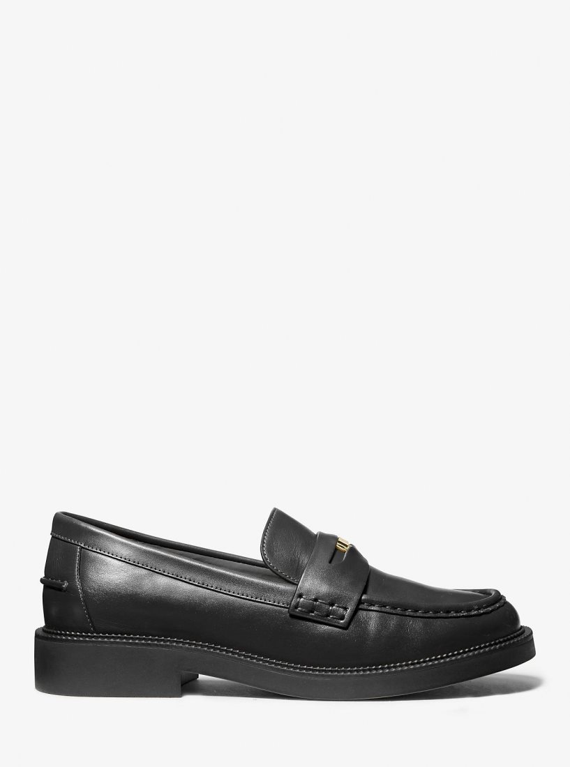 Zapatos Planos Michael Kors Eden Leather Loafer Mujer Negras | 6592-WATRU