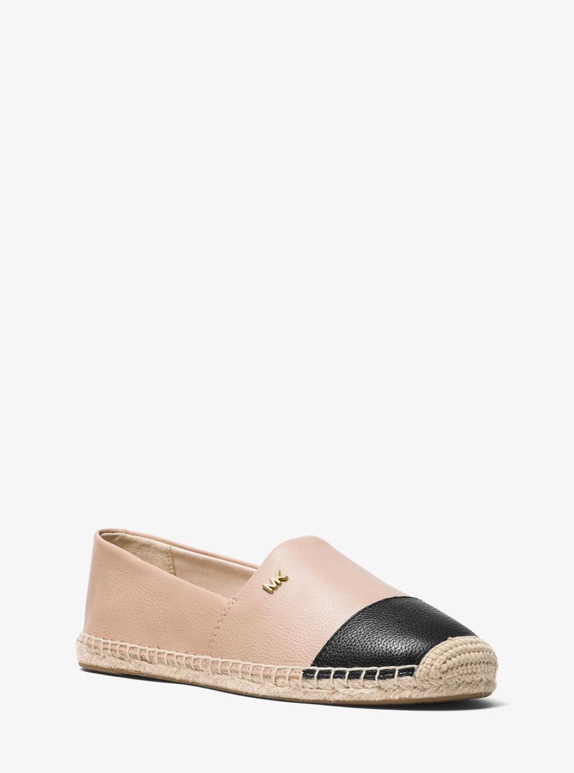 Zapatos Planos Michael Kors Kendrick Leather Slip-On Espadrille Mujer Oyster/Blk | 2053-ELGIT